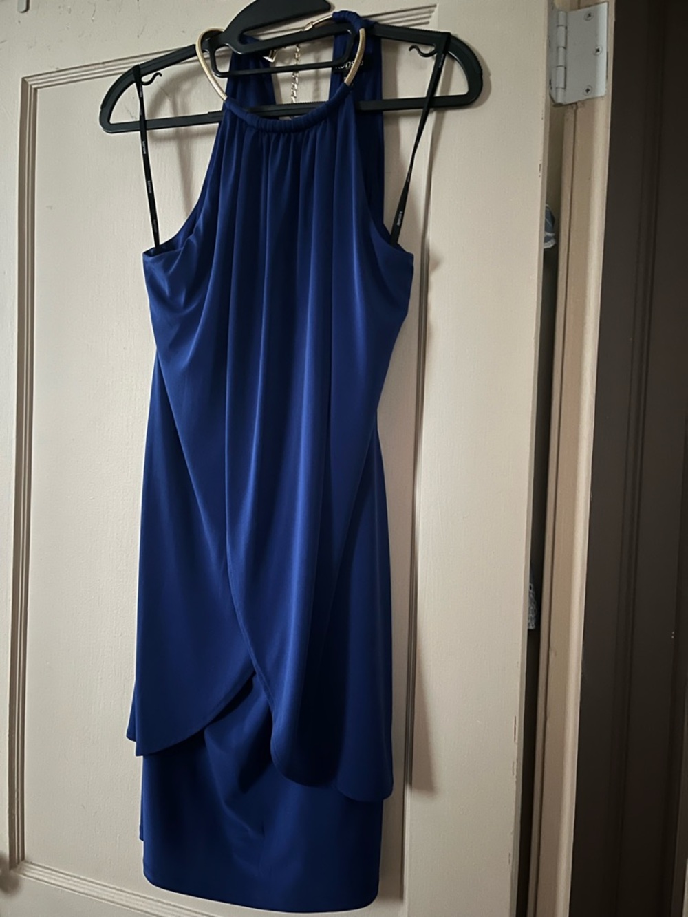 Kensie Royal Blue Halter Tulip Mini Dress